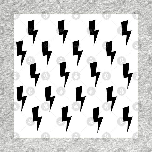 Lightning Bolts- Black on White by Vanta Arts